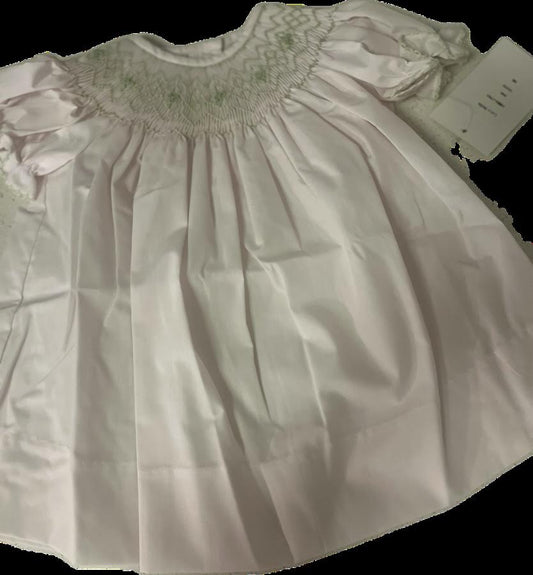 Emma Pink w/Green Smocked Bishop Dress