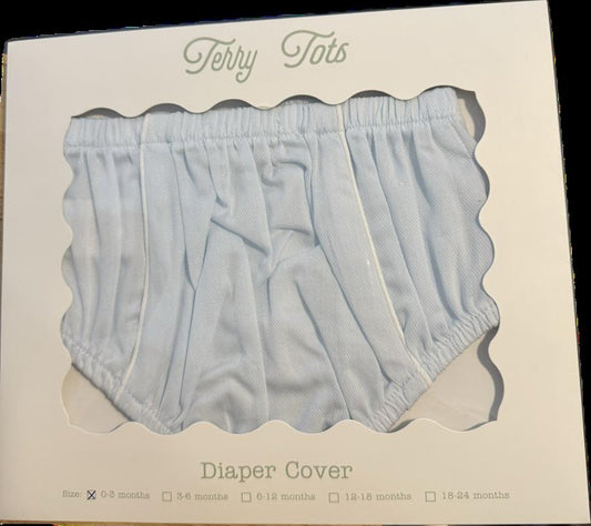 Diaper Cover – Blue with White Trim