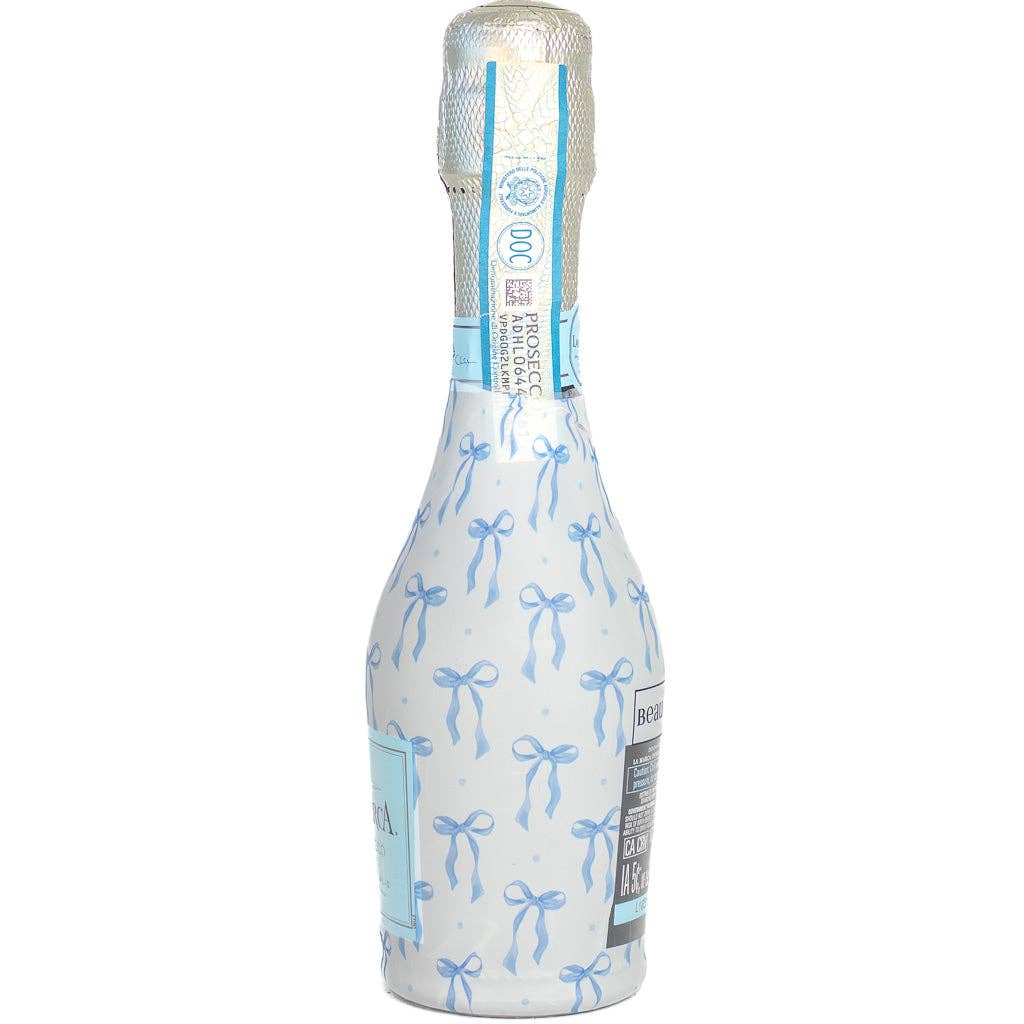 Beau Bottles Blue Bows - MINI Prosecco Collection - Set of Six Wraps