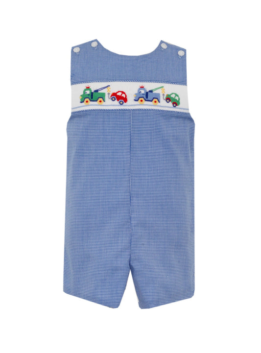 Tow Trucks Royal Blue Gingham Boy's Longall