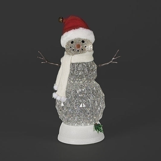 Swirl Snowman with White Scarf