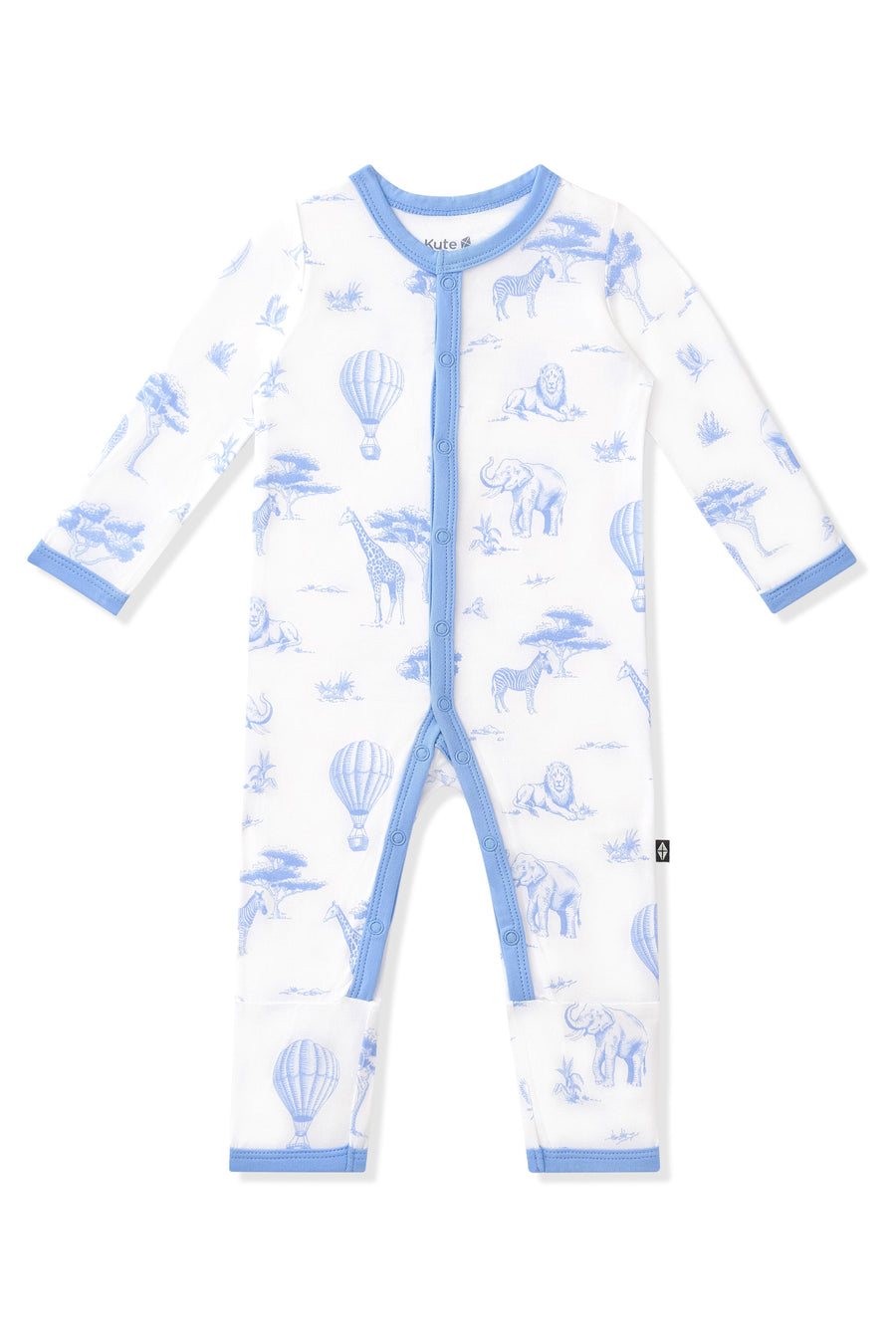 Zippered Romper in Toile Safari Blue