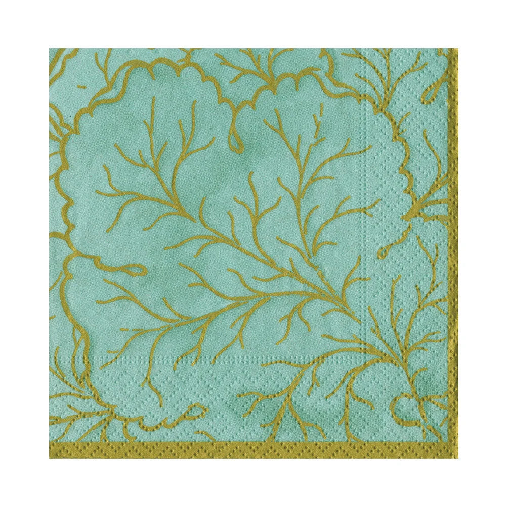 Gilded Majolica Saltwater Napkins