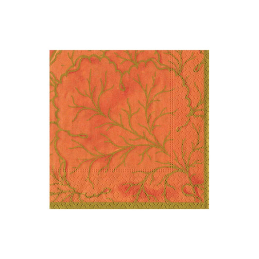 Gilded Majolica Coral Napkins