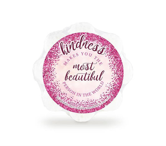 Kindness makes you Beautiful Soap Sponge White