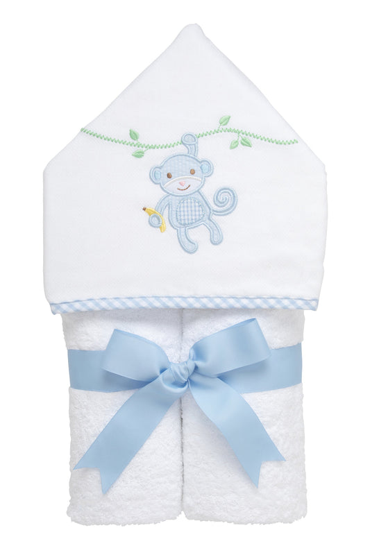 Monkey Everykid Towel, Blue
