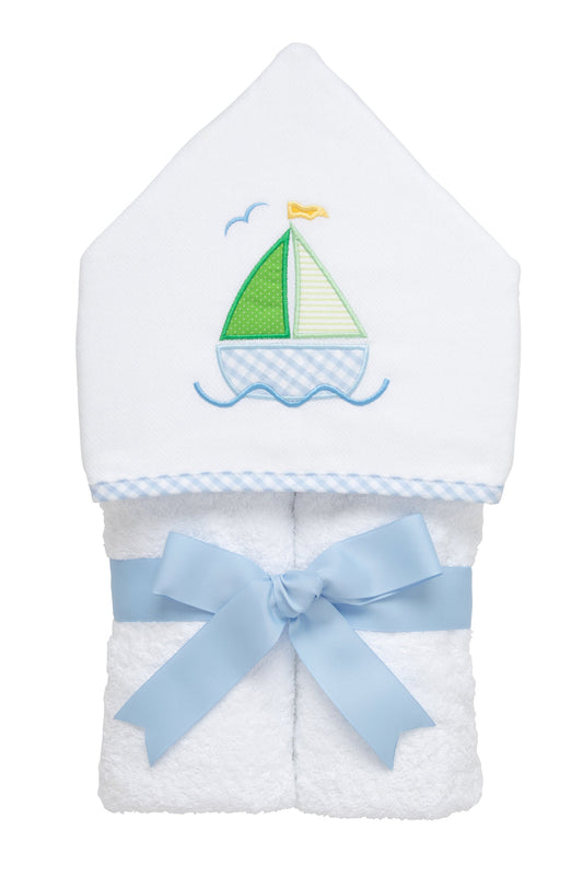 Blue Sailboat Fabric Everykid Towel