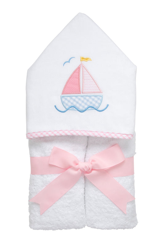 Pink Sailboat Fabric Everykid Towel