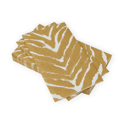 Wild Kingdom White/Gold Napkins