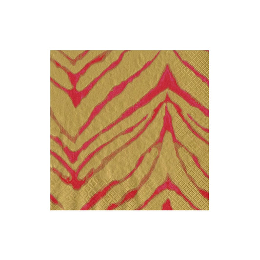 Wild Kingdom Fuchsia/Gold  Cocktail Napkin