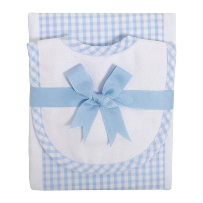 Large Check Burp & Bib set