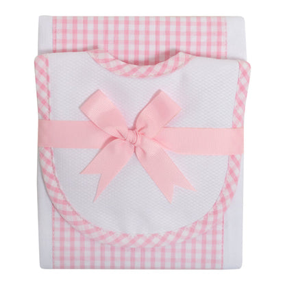 Large Check Burp & Bib set