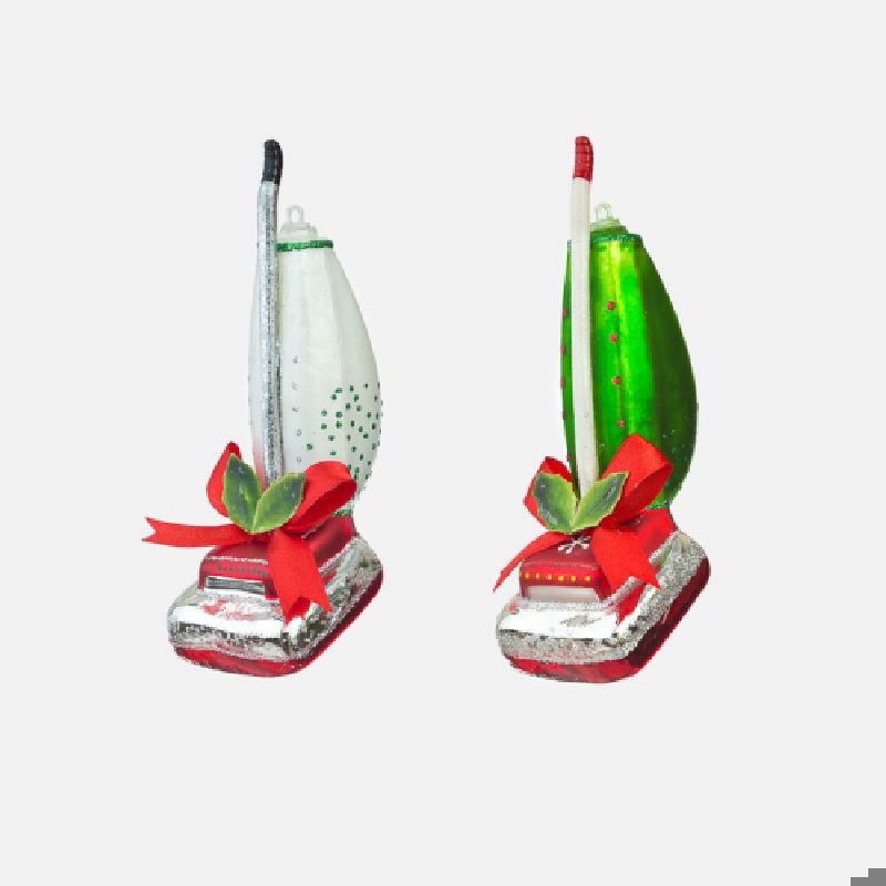 Vacuum Cleaner Orn, 2 Asst, Glass, 5.75"