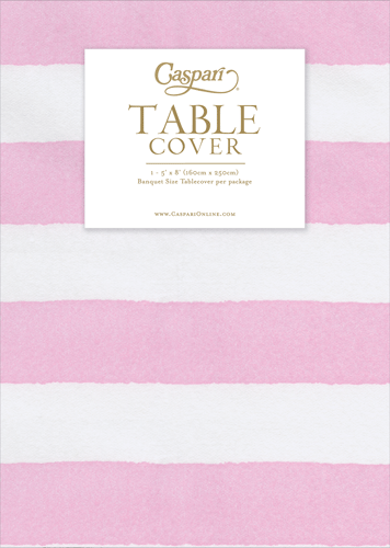Cafe Stripe Light Pink-Paper Linen Tablecover