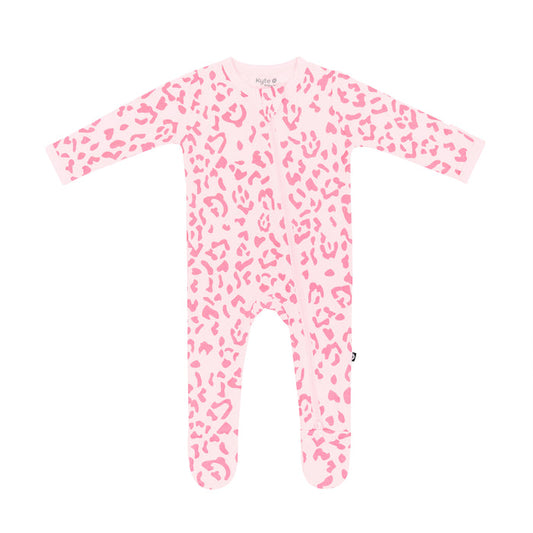 Sakura Leopard Zip Footie