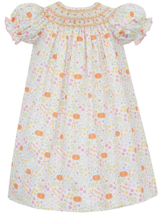 Orange and Pink Pumpkin Bishop Dress