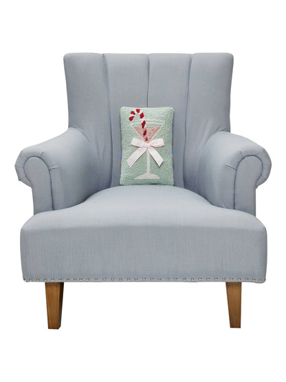 Gingham Bow Martini Glass Hook Pillow