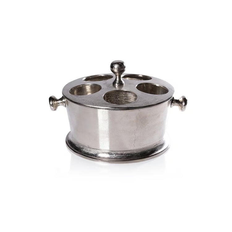 Raw Aluminum Five Wine Bottle Holder