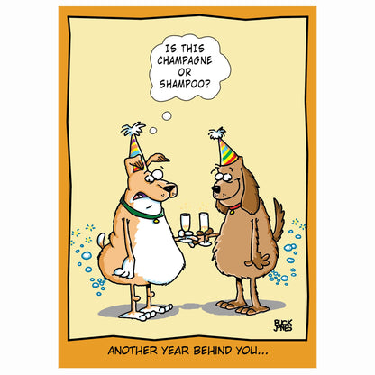 Dog Bubbles  Birthday Card