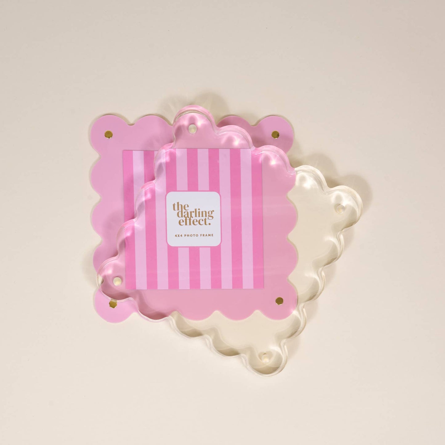 Square Scalloped Acrylic Picture Frame–Blush