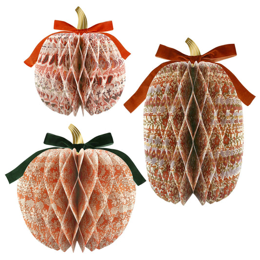 Meri Meri - Meri Meri x Liberty Paper Honeycomb Pumpkins