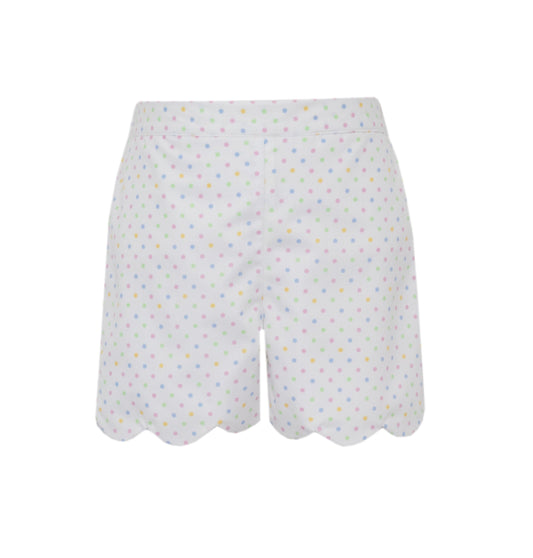 Big Sister Multi Dot Girl's Scalloped Shorts