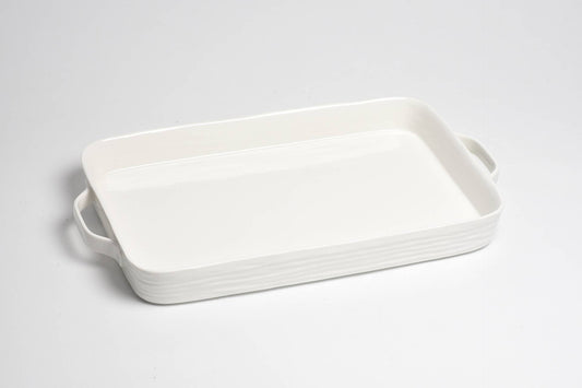 Le Blanc Rectangular Tray with Handles