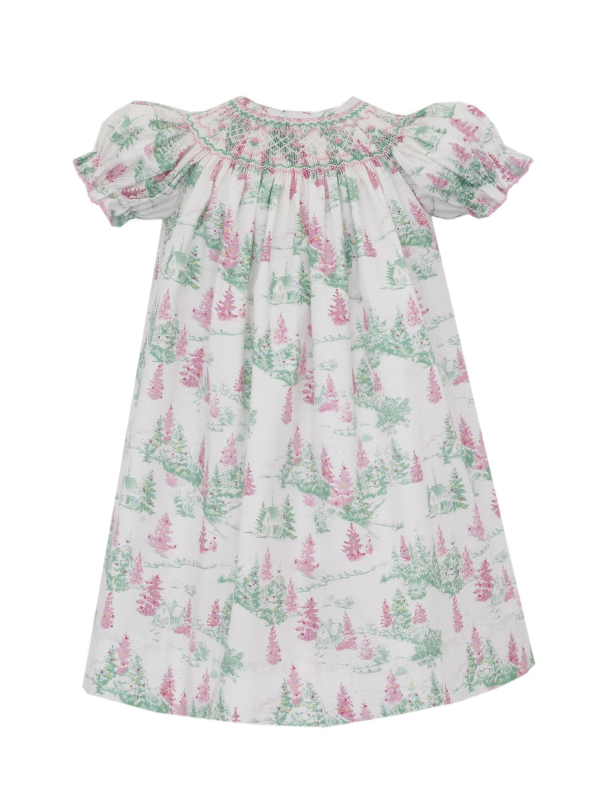 Holiday Toile Pink and Green Bishop