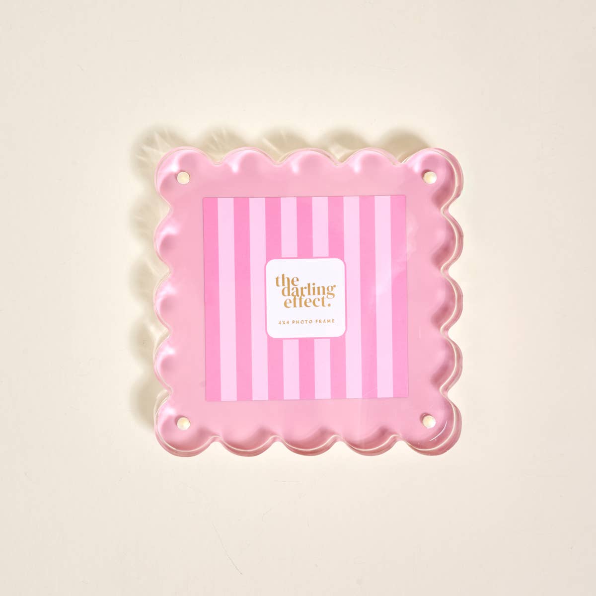 Square Scalloped Acrylic Picture Frame–Blush
