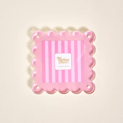 Square Scalloped Acrylic Picture Frame–Blush
