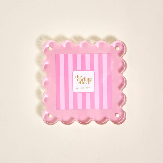 Square Scalloped Acrylic Picture Frame–Blush