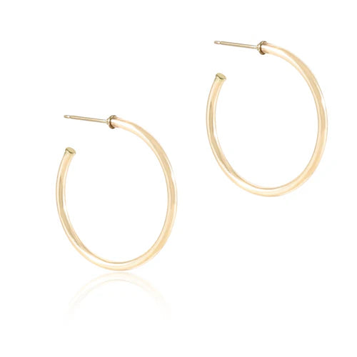 Round Gold 1.25" Post Hoop-2mm Smooth