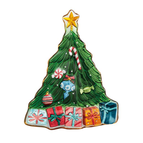 Xmas Tree Glass Platter