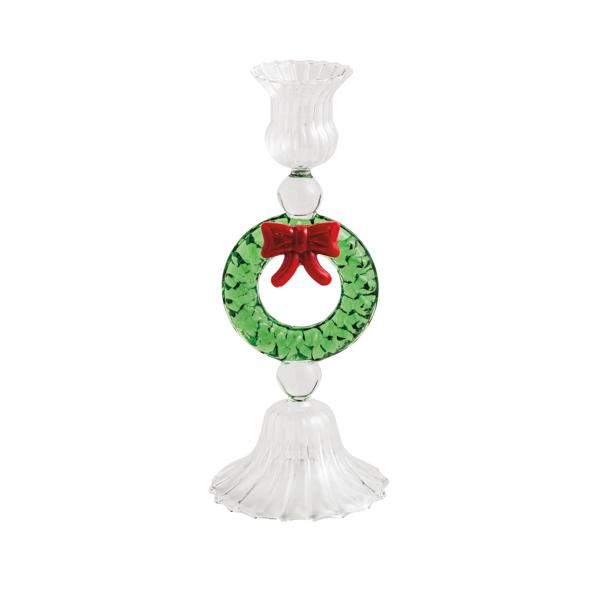 Glass Wreath Taper Holder