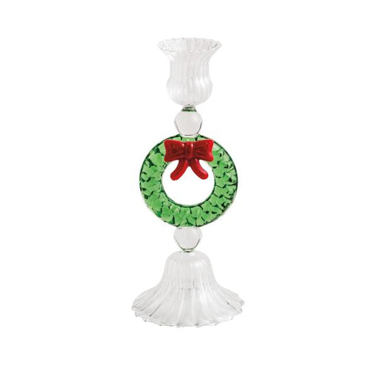 Glass Wreath Taper Holder
