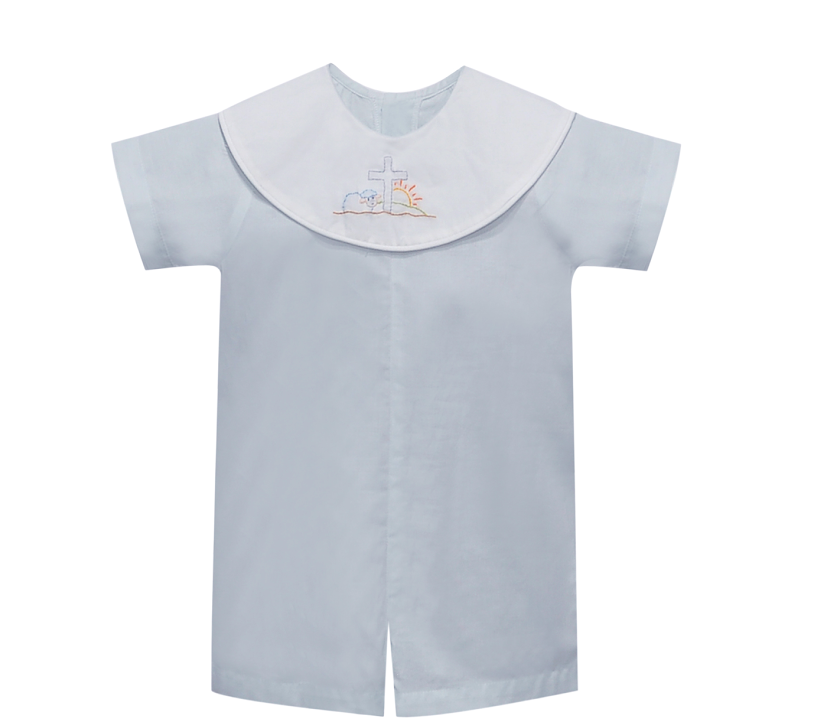 Blue Boy Romper-He is Risen