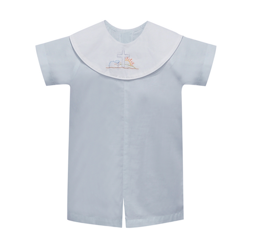 Blue Boy Romper-He is Risen