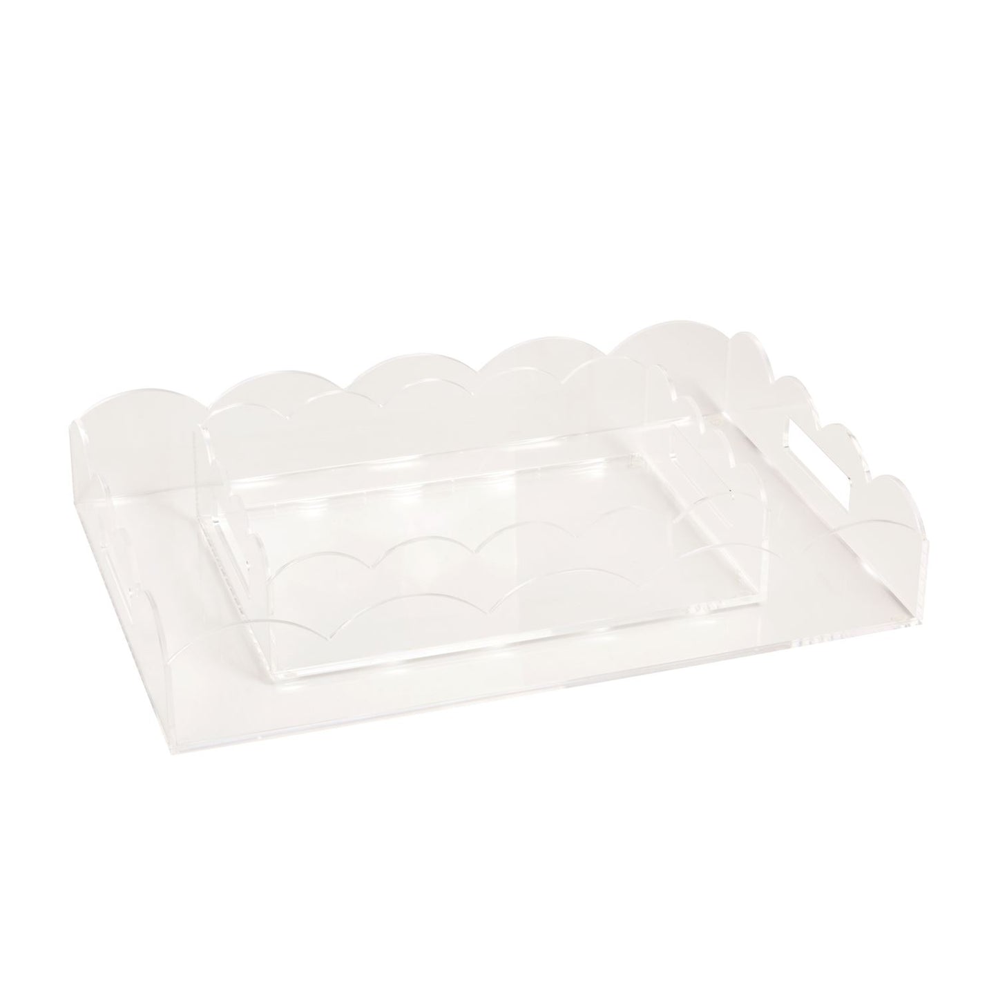 Nesting Scallop Lucite Tray Set