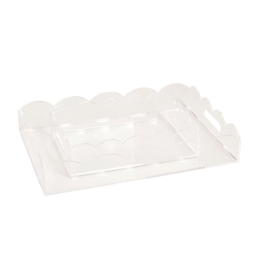 Nesting Scallop Lucite Tray Set