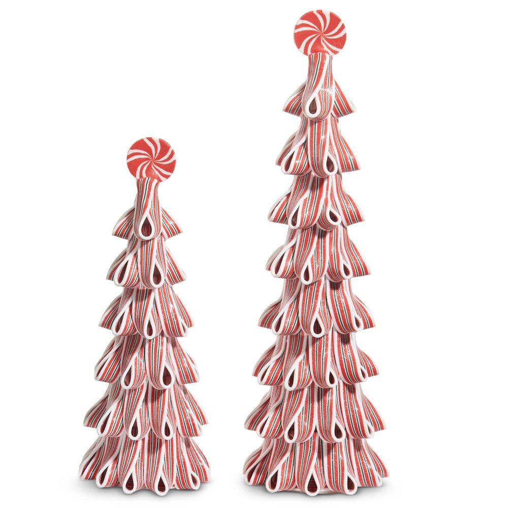 Red and White Ribbon Candy Trees