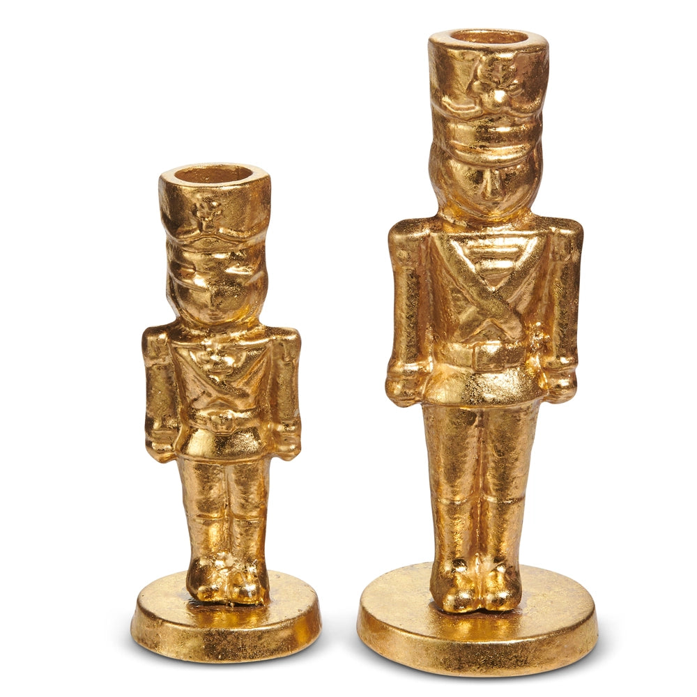 Gold Nutcracker Candlesticks Holder
