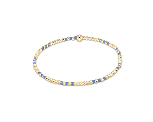Gameday Hope Joy Pattern 2mm Bead Bracelet - Light Blue