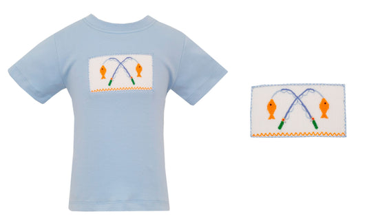 Blue Fishing Cane Knit Shirt
