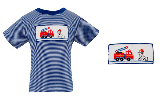 Firetruck Navy Knit Short Sleeve Shirt