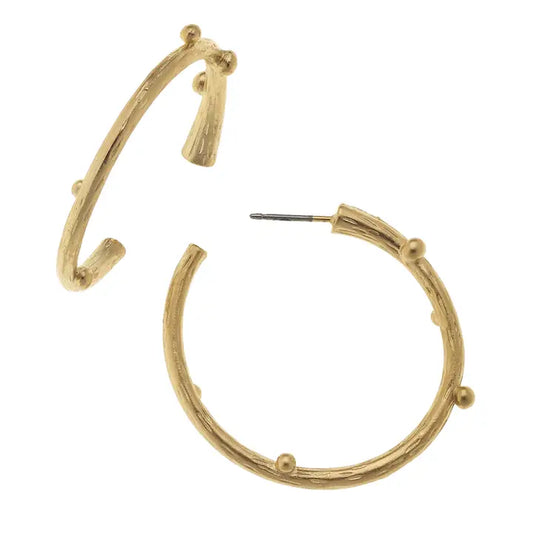 Gold Vine Hoop Earrings
