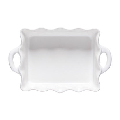 Cook & Host Medium Rectangular Ruffled Baker White