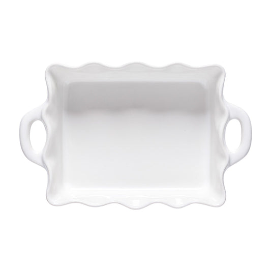 Cook & Host Medium Rectangular Ruffled Baker White