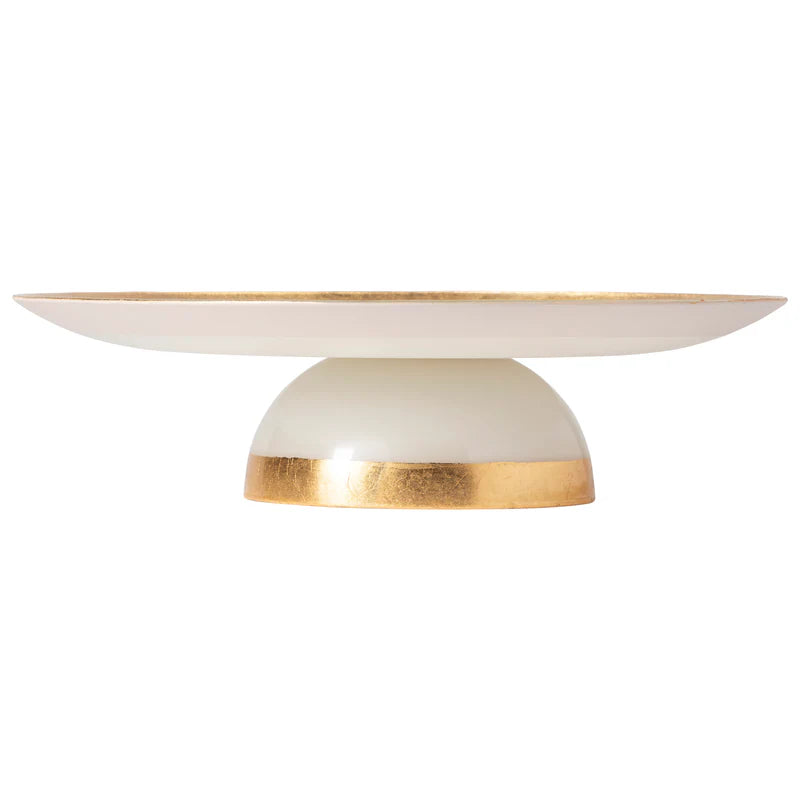 Glass Band Footed Plate Camilla Gold