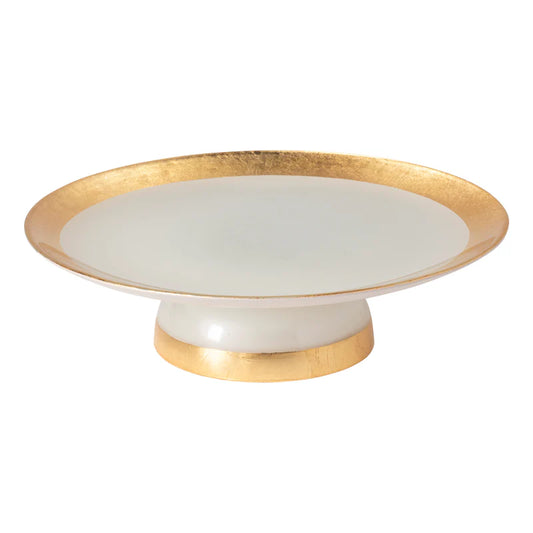 Glass Band Footed Plate Camilla Gold