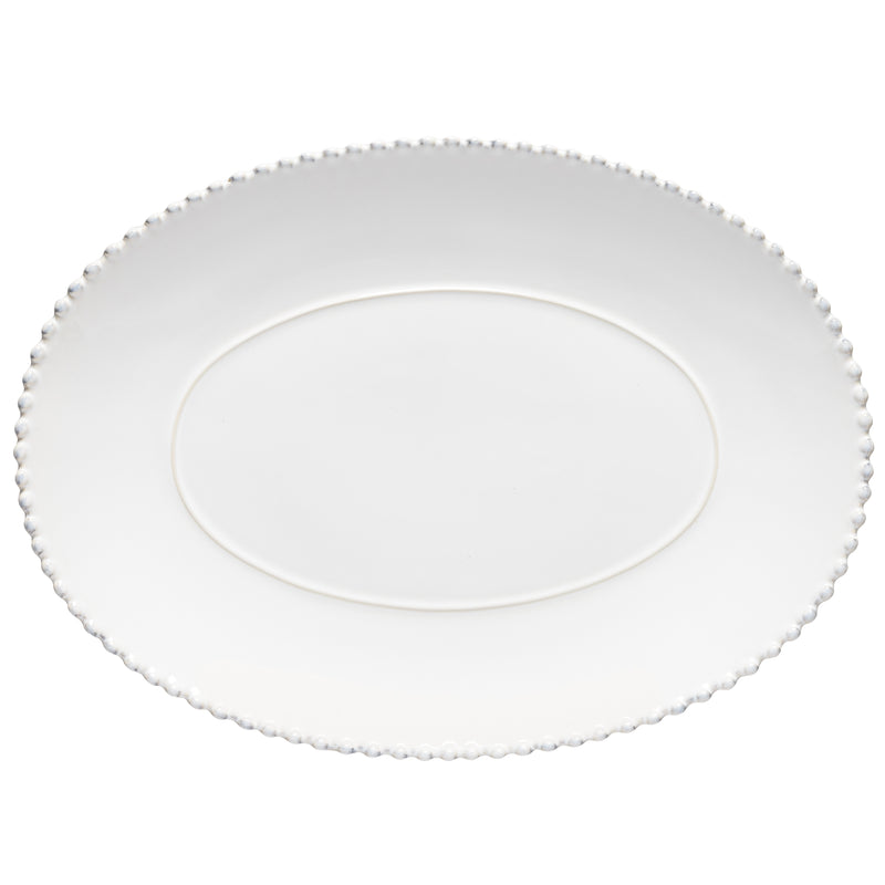 Pearl 15.75" Oval Platter - White